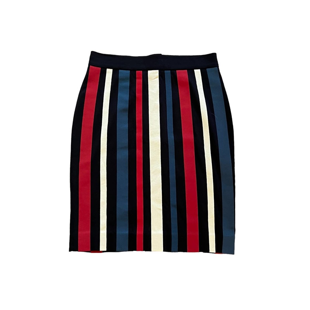 Boy. by Band of Outsiders Striped Pencil Skirt Sz 2 BY0203 Italy Black Blue Red